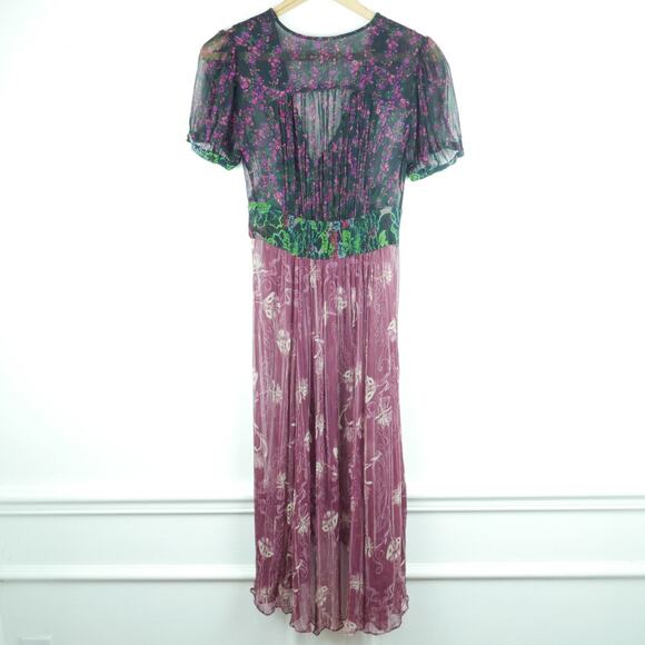 Free People XS Daisy Fields Maxi Top Whimsigoth Festival Fairy Sheer Boho Hippy - Picture 9 of 10